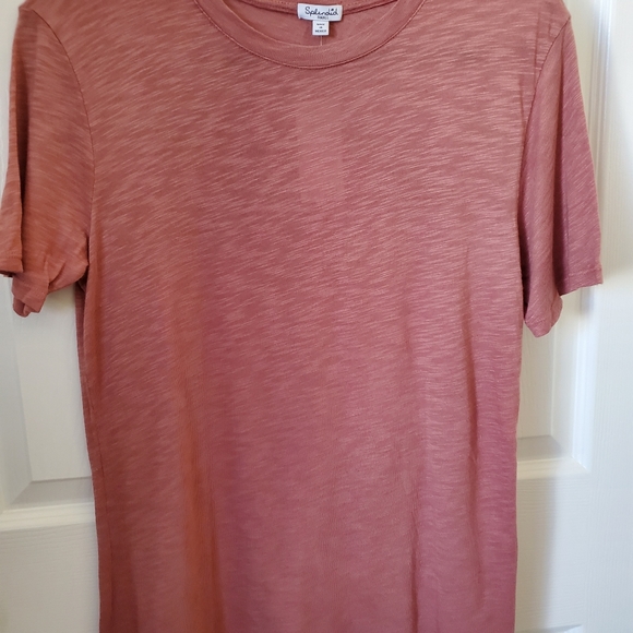 NEW Splendid Dusty Rose Supima Cotton Casual Crew Neck T Shirt Women's Size S/M - Picture 2 of 6